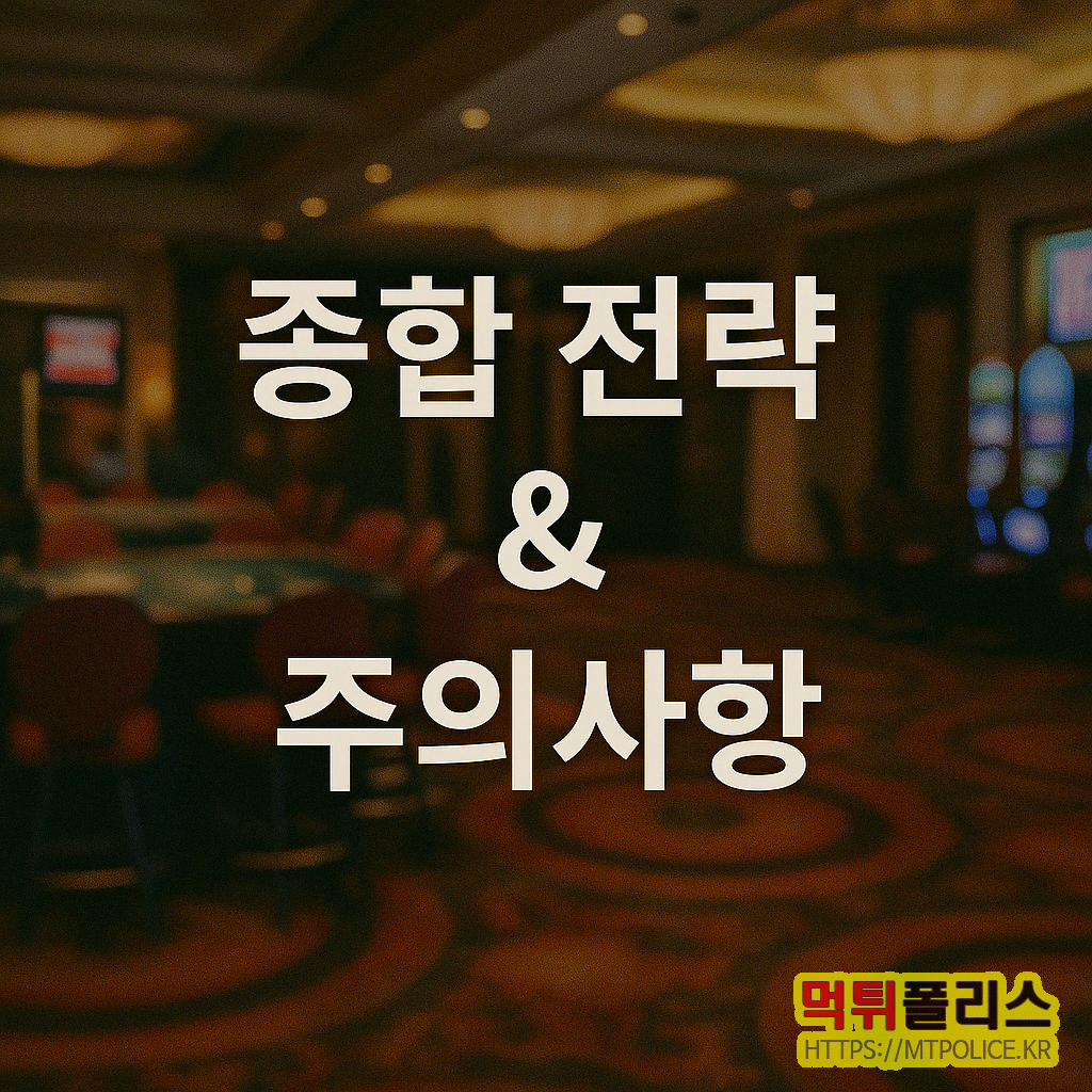 카지노 전략 : 카지노에서 유저가 더 유리한 전략 분석 리포트 6 인포그래픽 - 종합 전략 & 주의사항