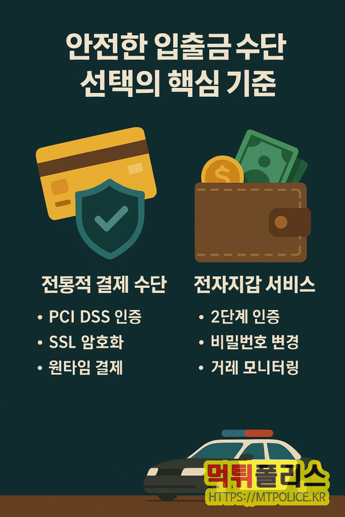 먹튀검증, 사이트만 보지 말고 '이것'도 확인하세요: 안전한 베팅을 위한 금융 보안 가이드 3 안전한 입출금 수단 선택의 핵심 기준